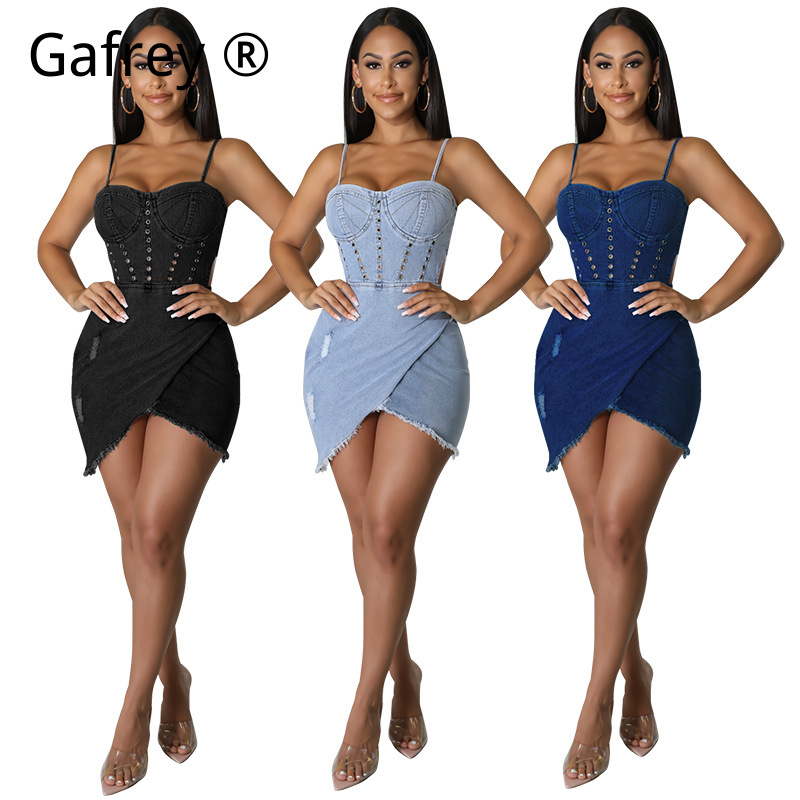 Ruched Dress Mini - Женское джинсовое платье больших размеров без