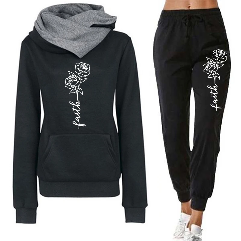 Women'S Fashion Sweatshirts - Повседневный женский спортивный костюм с принтом: