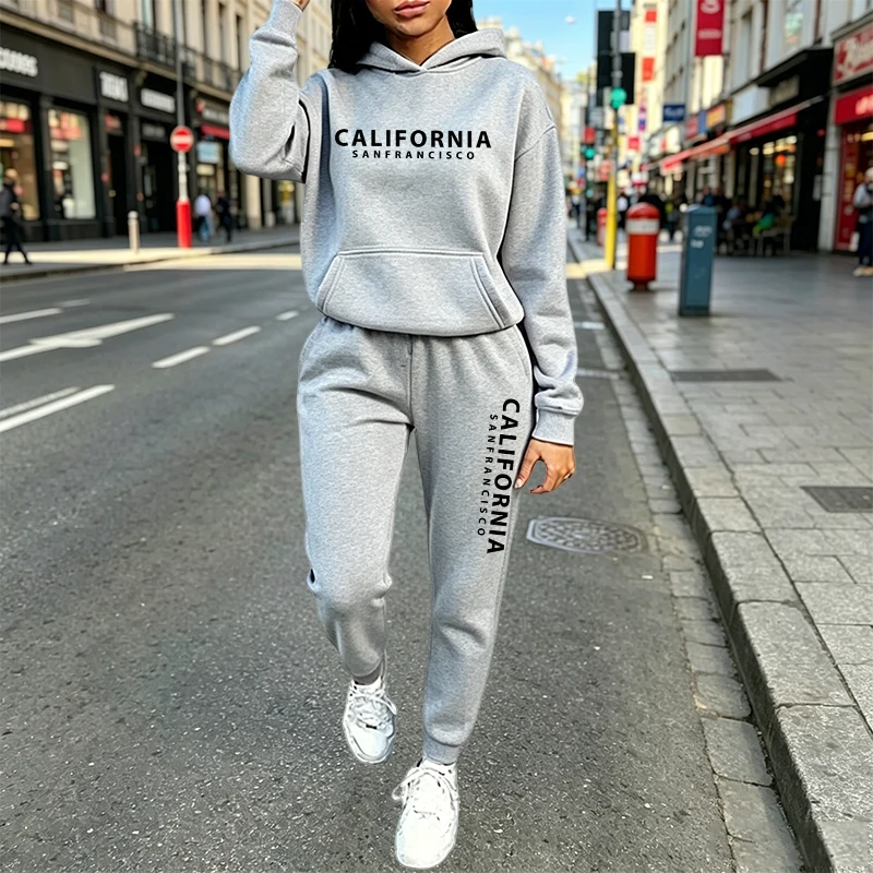 Women'S Fashion Sweatshirts - Модный повседневный спортивный костюм с капюшоном