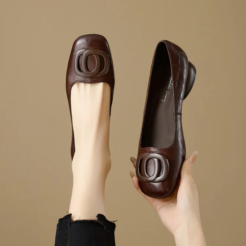 Women'S Fashion Shoes - Женские туфли-лодочки во французском стиле, кожаные