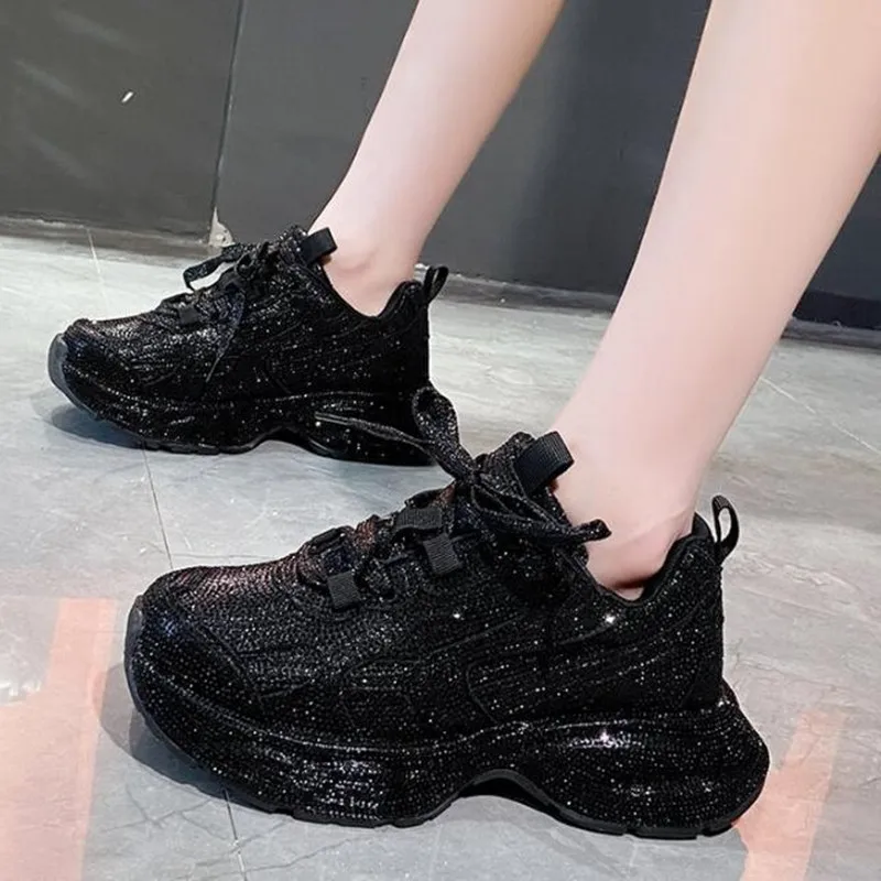 Women'S Fashion Running Shoes - Дизайнерские женские блестящие кроссовки, массивные кроссовки,