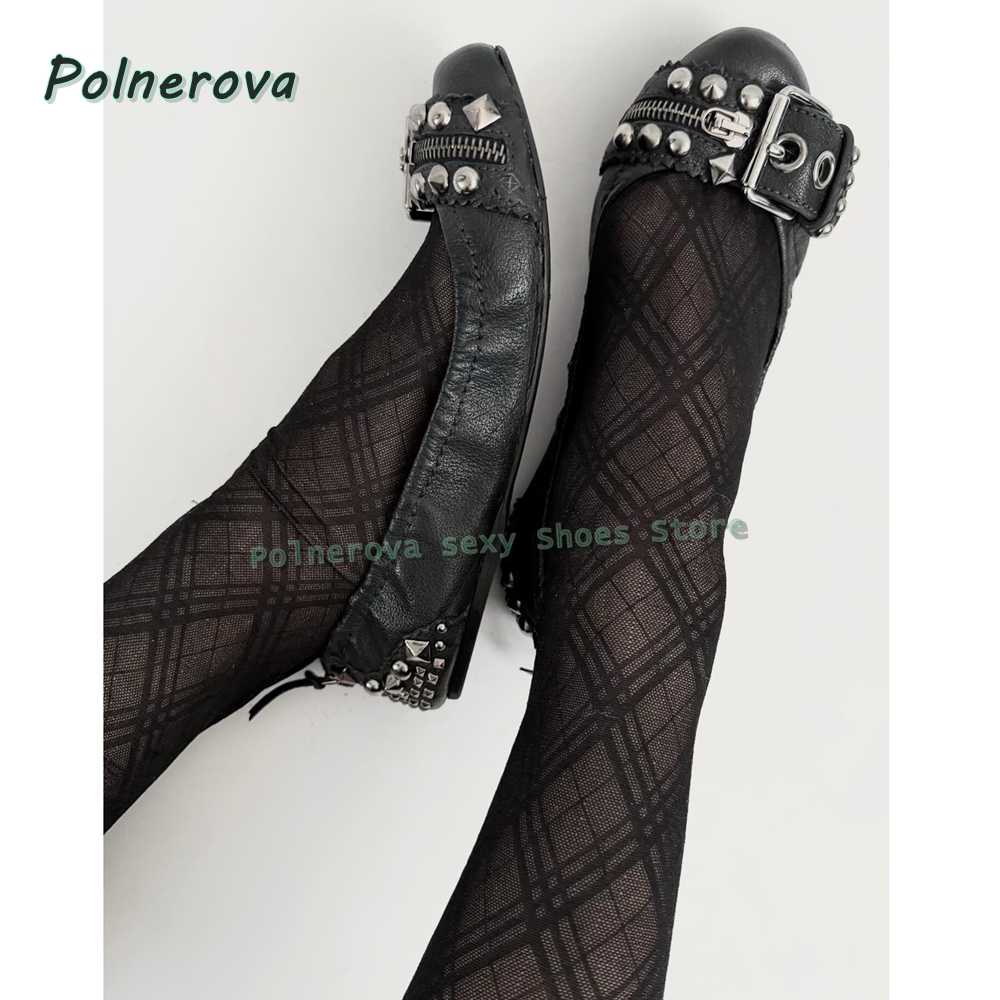 Women'S Fashion Shoes - Туфли Мэри Джейн с заклепками и