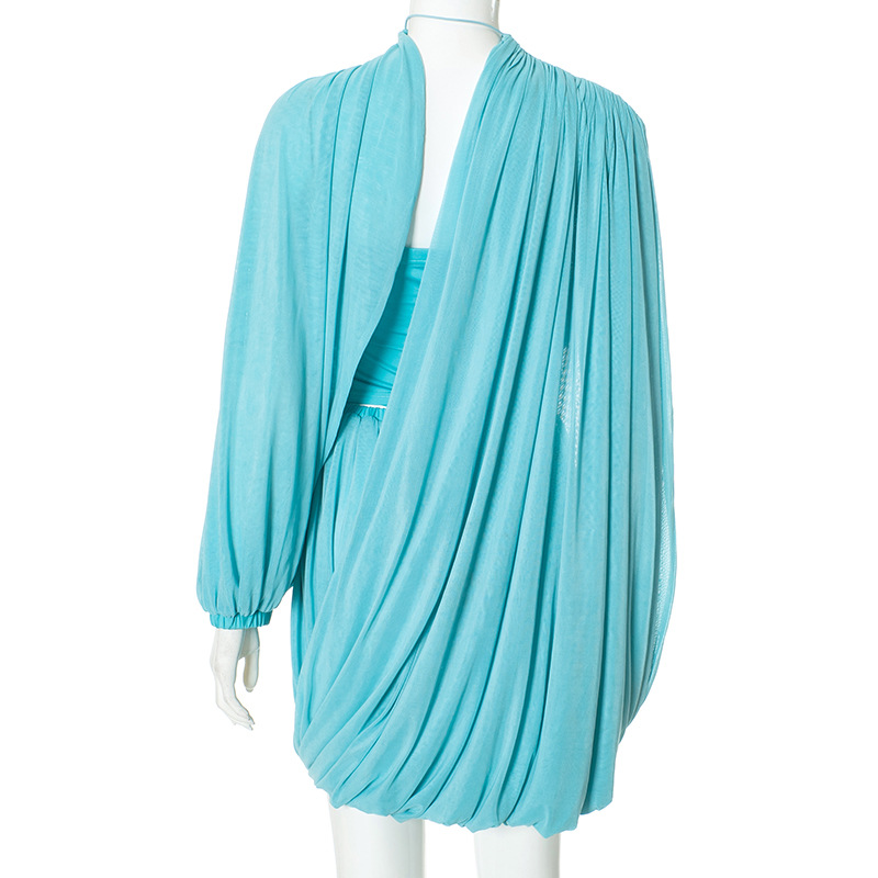 Осенний женский элегантный син – обзор и цена Ruched Dress Mini