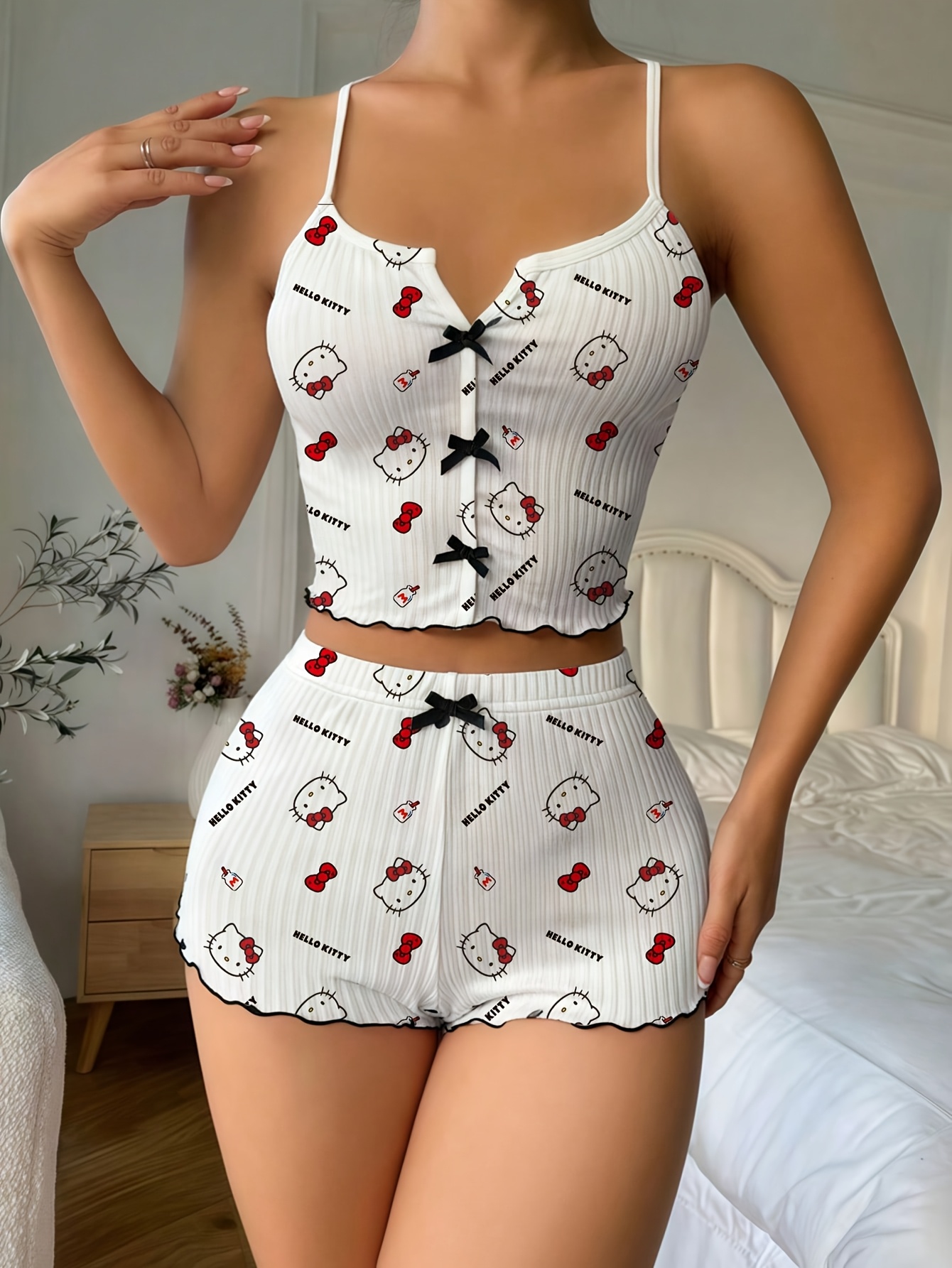 Комплект пижамы Sanrio Hello K – обзор и цена Women'S Fashion Tops
