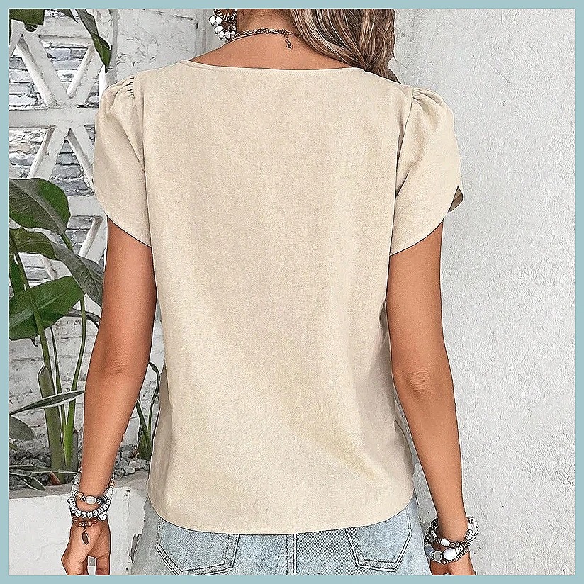 Летняя винтажная однотонная бл – обзор и цена Women'S Fashion Tops