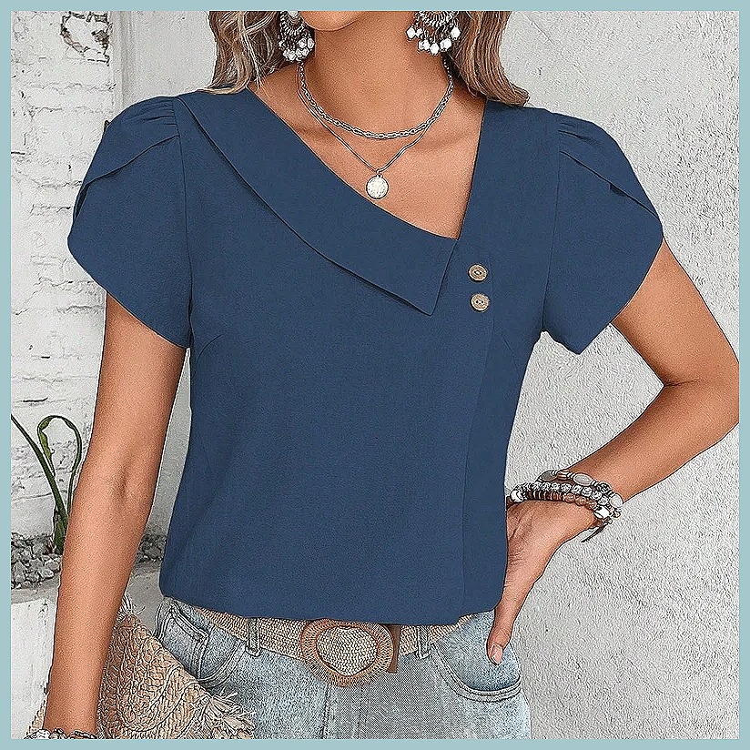 Летняя винтажная однотонная бл – обзор и цена Women'S Fashion Tops